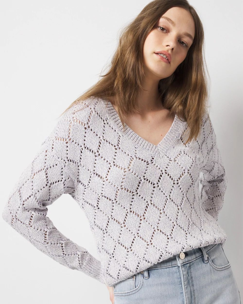 S layered dolman knit bk×wh Chunky Knit Dolman Pullover Sweater | White House Black Market